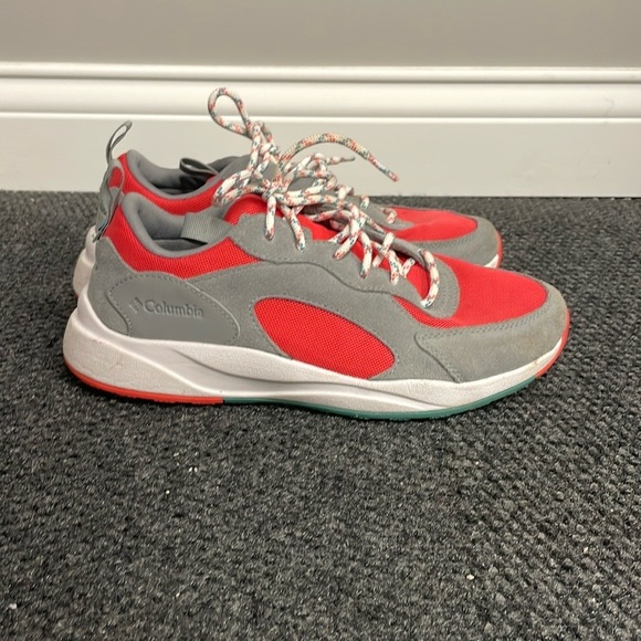 Columbia Shoes - Columbia Pivot Waterproof Hiking Sneakers Shoes Size 9 Gray Red Womens HIking